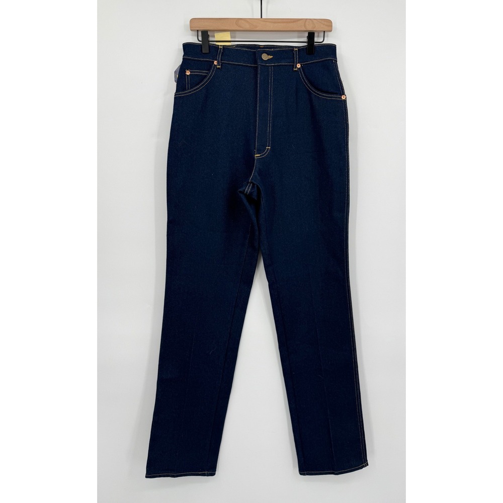 Vintage Lee Jeans Womens 16 Blue Dark Wash Union Deadstock Made USA 29x35 NEW - Picture 5 of 11